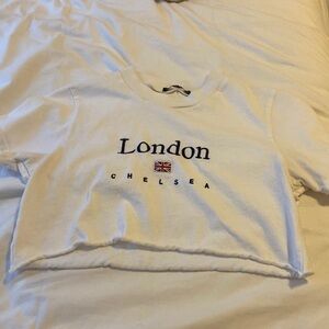 Brandy melville white london crop top